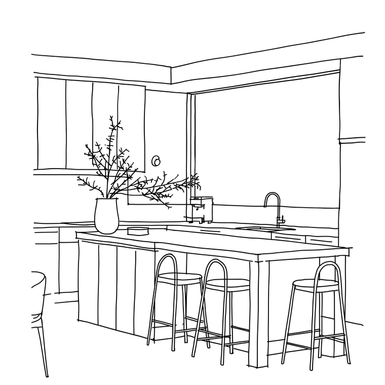 Kitchen layout sketch